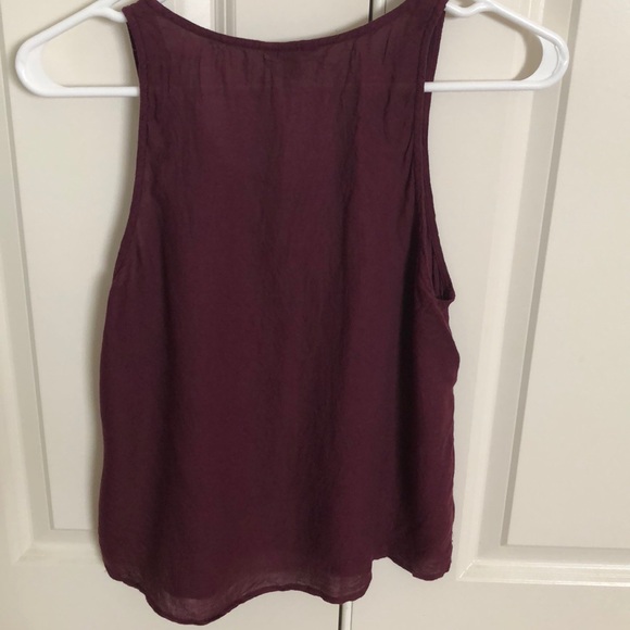 Aeropostale Lace-Up Tank, Maroon w/ Brass Accents - Picture 4 of 4